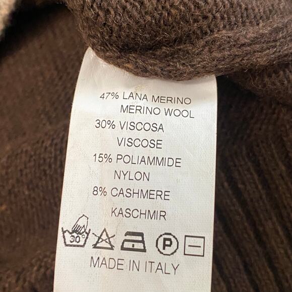 Gionfriddo Wool Cashmere 1/4 Zip Pullover Sweater Mens Size Large Brown - Picture 9 of 10